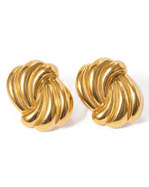 18k gold-plated stainless steel, Tarnish-free, Waterproof, Suitable for sensitive skin, gold earrings, retro earrings, vintage charm, classic earrings, beautiful earrings, timeless earrings, stud earrings, knot design earrings